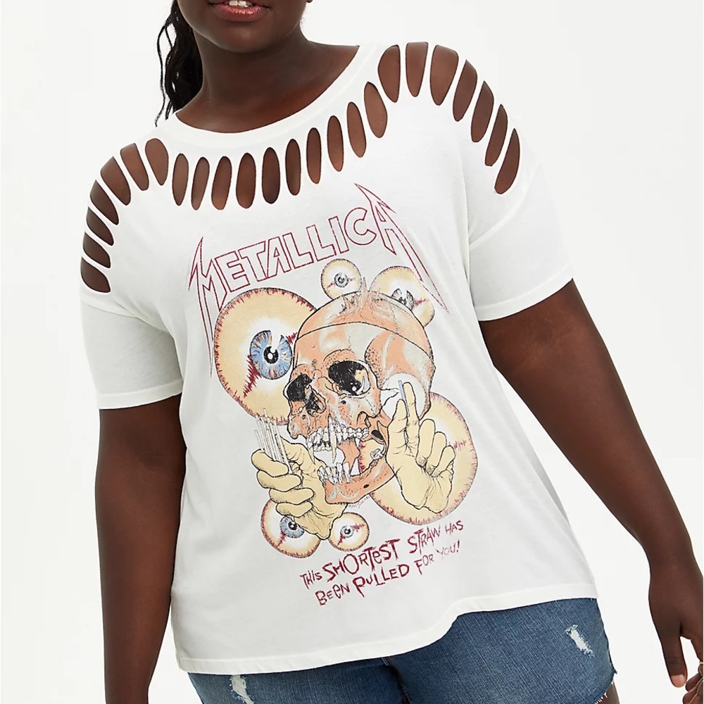 BNWT TORRID METALLICA IVORY SLASH TEE